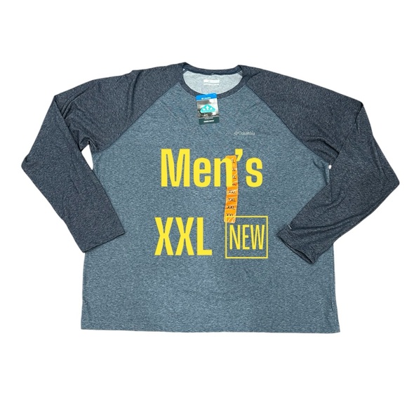 Men’s Columbia XXL 2X Crewneck Shirt T-Shirt Navy Blue Long Sleeve Omni-Wick NWT - Picture 2 of 9